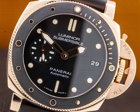 panerai submersible 42mm rose gold.